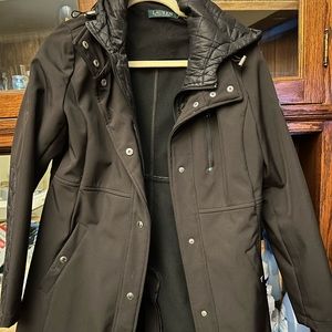 Lauren Ralph Lauren Quilted Thermal Raincoat Trench Hooded Jacket